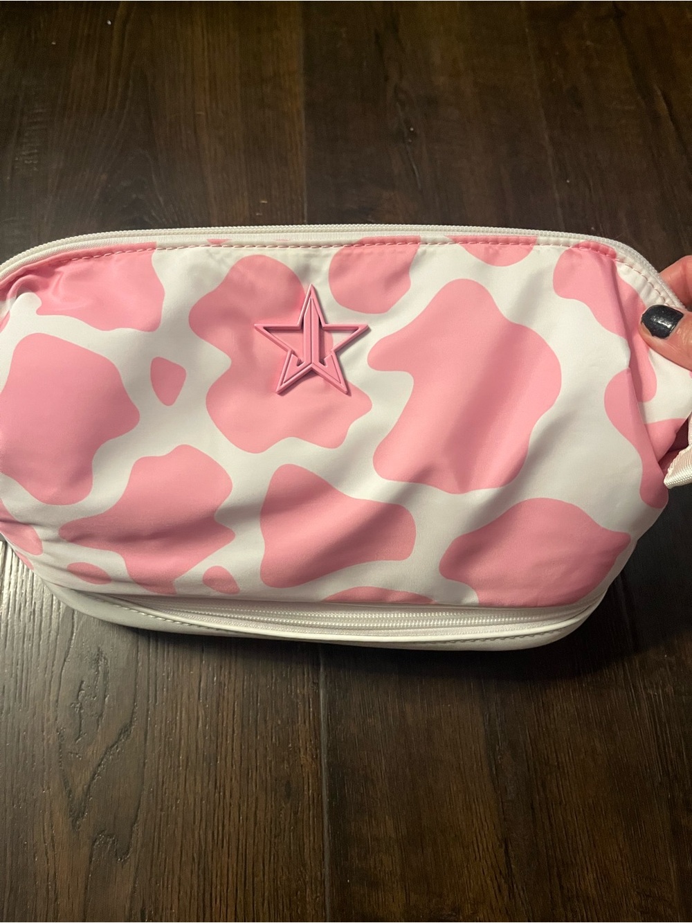 Jeffree Star Limited Edition Pink Cow Print Cosmetic/Skincare Bag